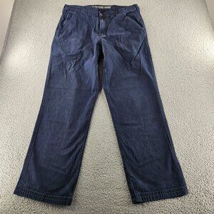 Duluth Flex‎ Fire Hose Pants Mens 36x32 Blue Relaxed Fit Utility Workwear Cotton